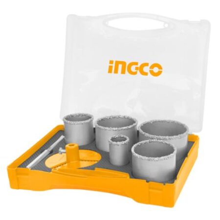 Ingco 7pcs Carbide Gritted Hole Saw Set