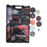 117 pieces complete toolset  and A 750watt drill with grinder/drill/buffing option