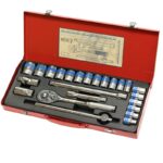 24PCS half-inch DR Socket Wrench Set with Extra L Handle and 16mm Plug Spanner