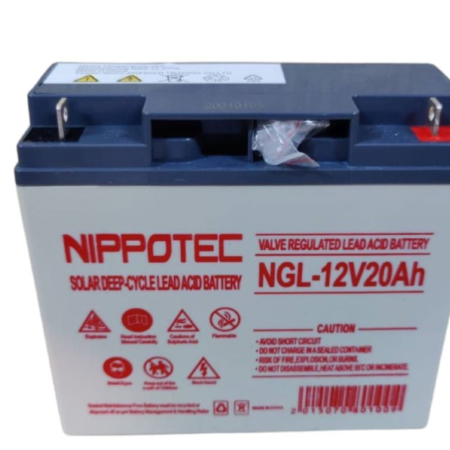Nippotec Solar Deep Cycle Lead Battery. 12V/20AH