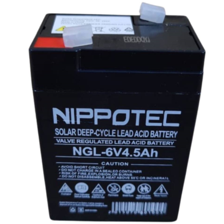 Nippotech 6V 4.5Ah Solar Deep Cycle Lead Acid Battery