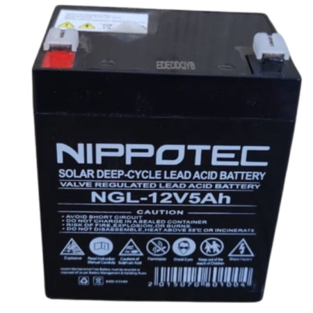 Nippotec Solar Deep Cycle Lead Acid Battery, 12V/5Ah