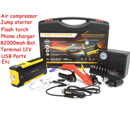 Car Jump Starter Kit And Air Compressor