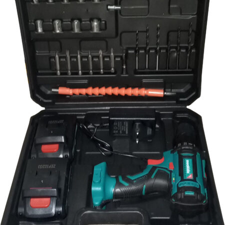 Meakida 10mm Powerful 21V Cordless Drill with Drill Bits, Screwdriver Bits, Sockets
